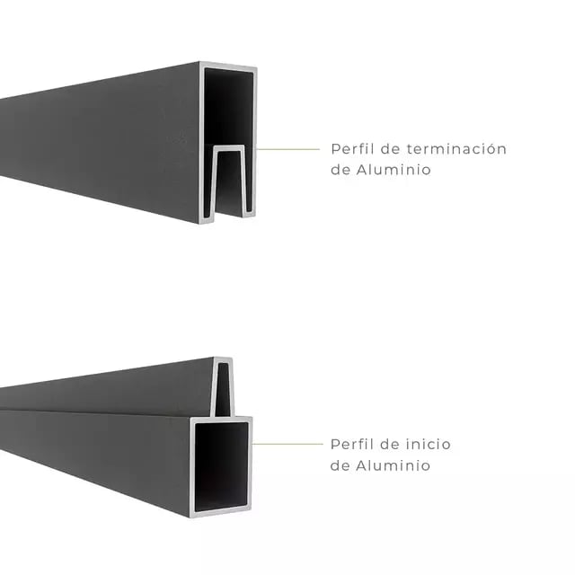 Perfil de aluminio de terminación para Cerco Inglés WPC